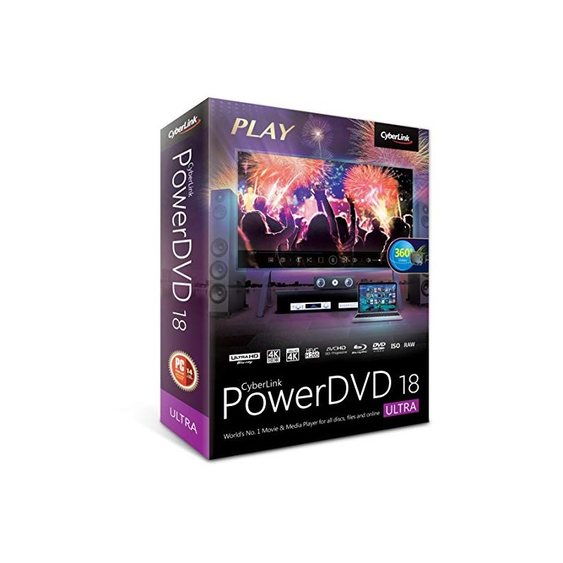 Cyberlink PowerDVD 18 Ultra, World No. 1 Movies & Media Player True Theater, 4K VIDEO (WIN) - Download Link